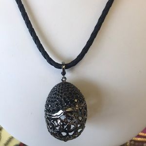 Russian dolls by Svetlana black silver Easter egg